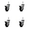 Service Caster 3 Inch Hooded Neoprene Rubber 8mm Threaded Stem Casters with Brakes SCC, 4PK SCC-TS03S310-NPRB-BC-B-M815-4 - alternate 1
